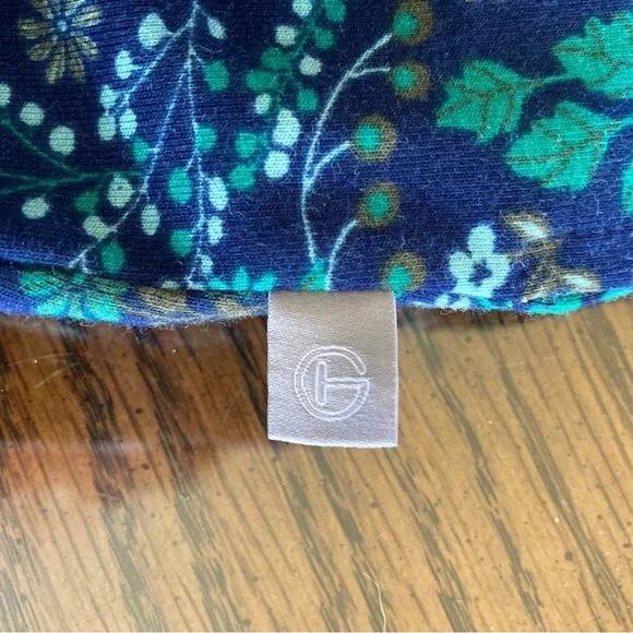 Talbots Blue/Green Flora‎ lFunnel Neck Pullover/Jogger/Loungewear (Size S/XS) - Picture 10 of 12